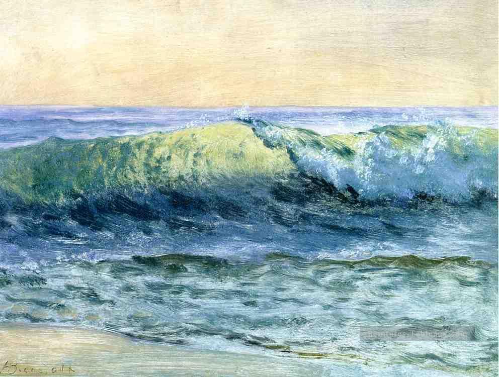 La vague luminisme paysage marin Albert Bierstadt Plage Peintures à l'huile